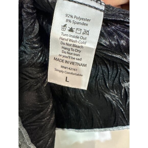 LuLaRoe‎ Metallic A-Line Skirt With Blue Elastic Waistband Size L - Picture 5 of 8